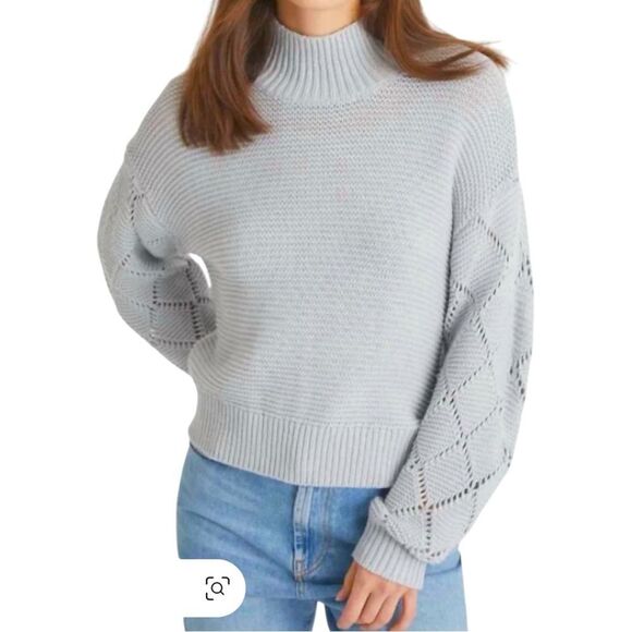 Sz XS 525 America Talia Diamond Stitch Pullover In Iceberg NWT $119 MSRP - Picture 1 of 12